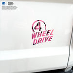 4 Wheel Drive Decal Pink Sunset - Fits All Jeeps