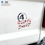 4 Wheel Drive Decal - American Flag Print- Fits All Jeeps