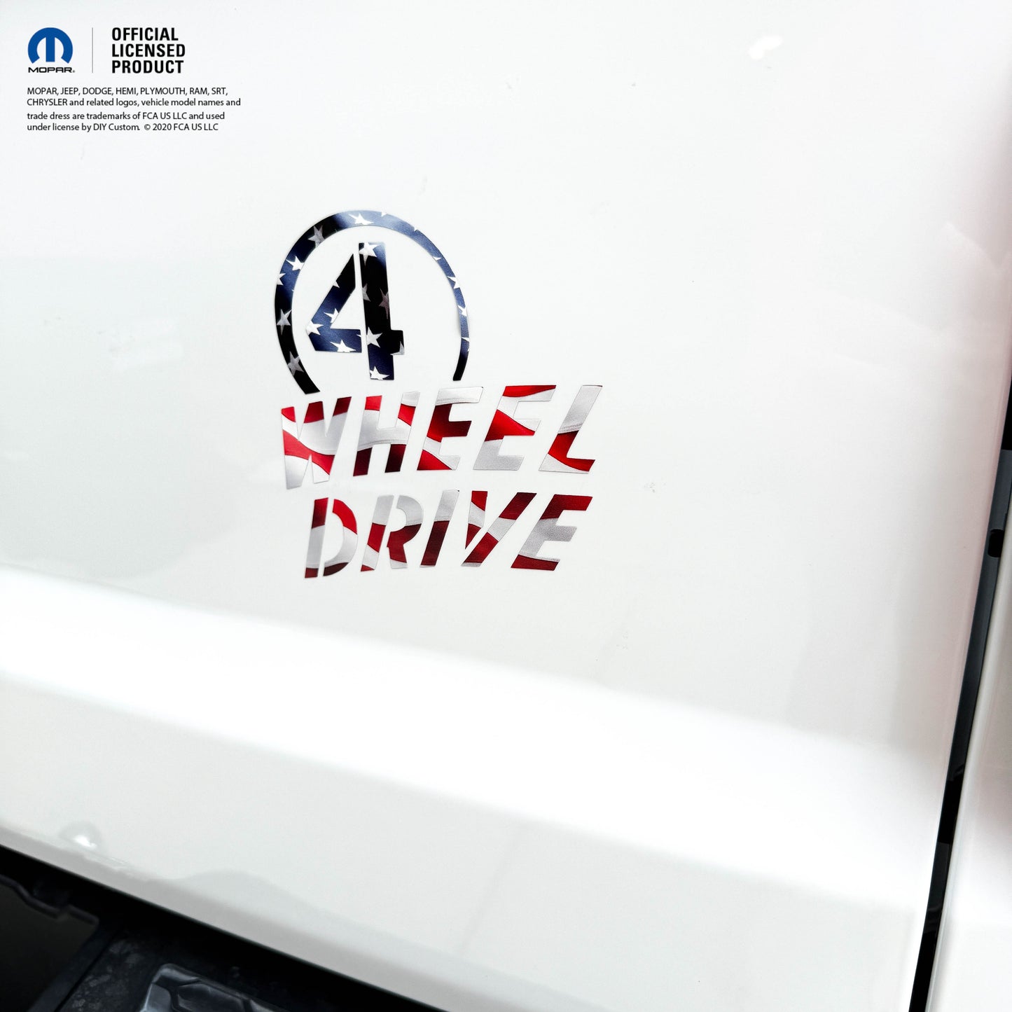 4 Wheel Drive Decal - American Flag Print- Fits All Jeeps
