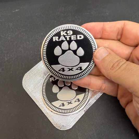 K-9 Rated 4x4 Metal Badge For Jeep Wrangler Door Fender