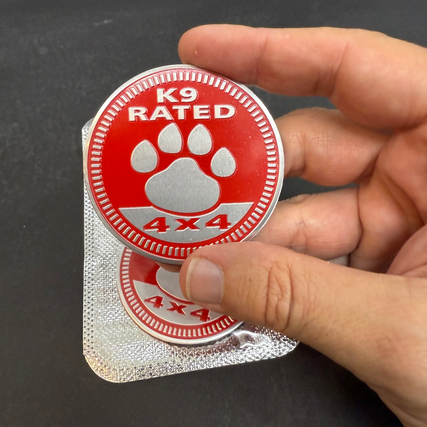 K-9 Rated 4x4 Metal Badge For Jeep Wrangler Door Fender