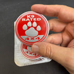 K-9 Rated 4x4 Metal Badge For Jeep Wrangler Door Fender - Tiny Wrapz
