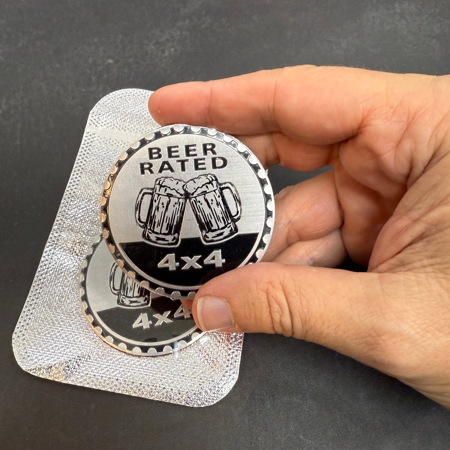 Beer Rated 4x4 Metal Badge For Jeep Wrangler Door Fender