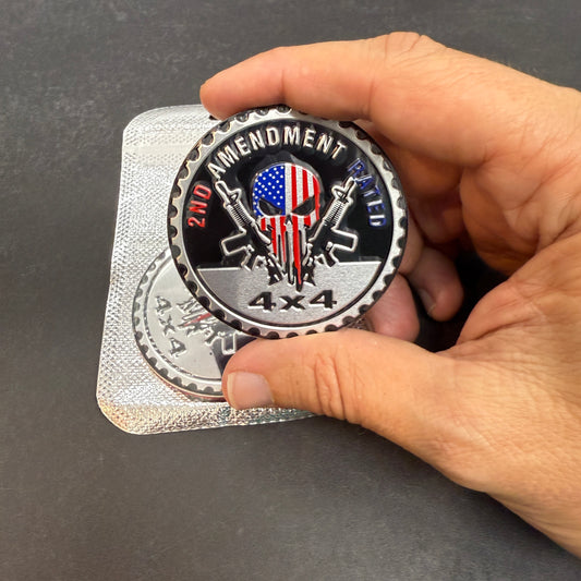 2nd Amend Rated 4x4 Metal Badge For Jeep Wrangler Door Fender