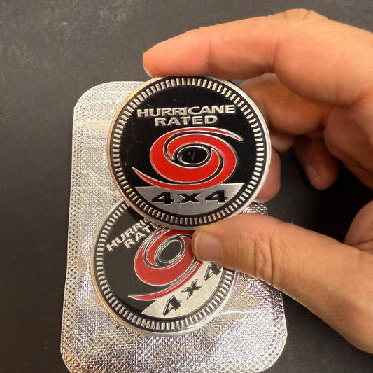 Hurricane Rated 4x4 Metal Badge For Jeep Wrangler Door Fender