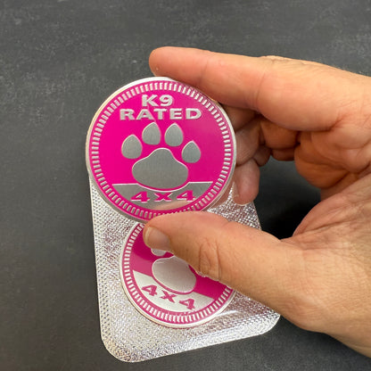 K-9 Rated 4x4 Metal Badge For Jeep Wrangler Door Fender