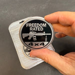 Freedom Rated 4x4 Metal Badge For Jeep Wrangler Door Fender - Tiny Wrapz
