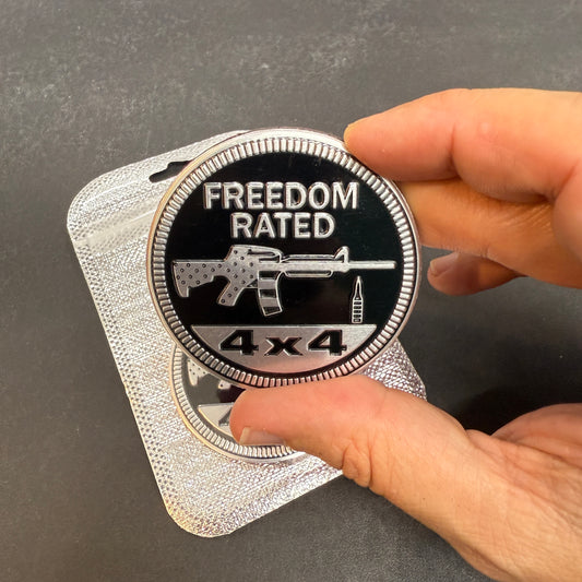 Freedom Rated 4x4 Metal Badge For Jeep Wrangler Door Fender