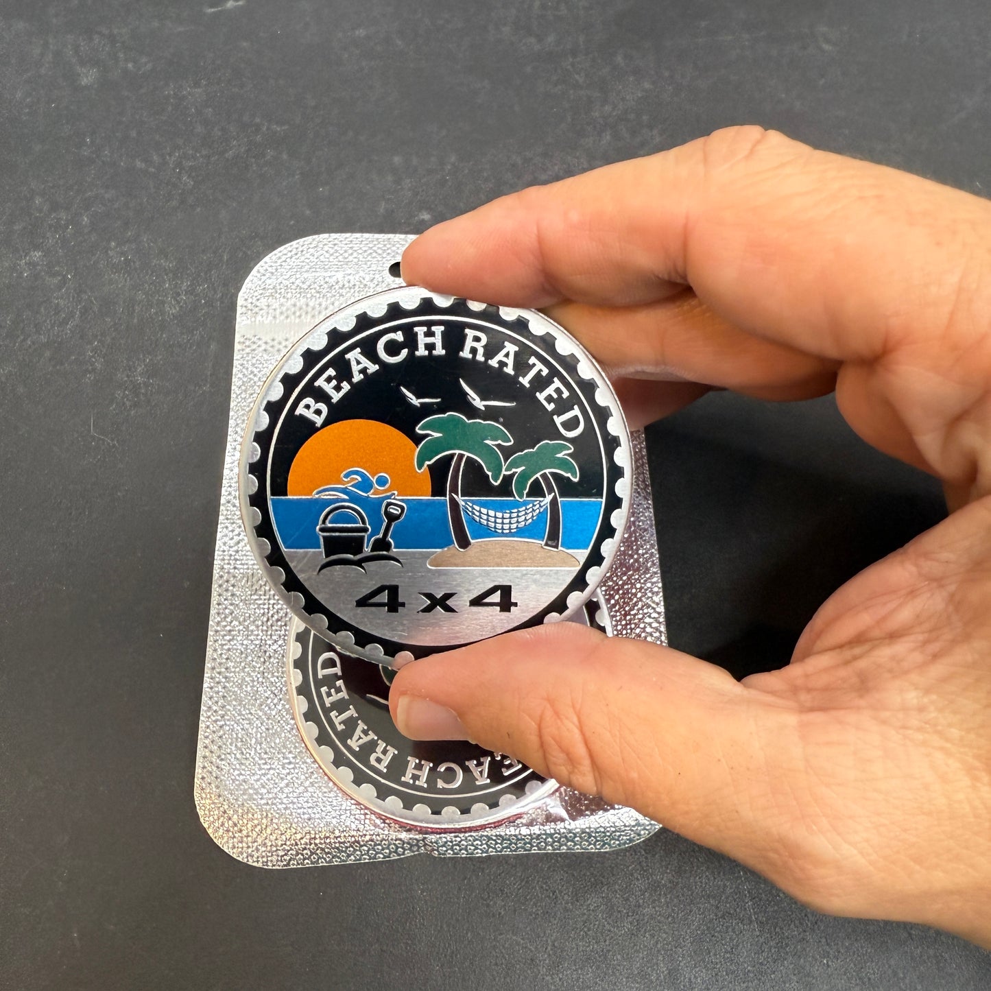 Beach Rated 4x4 Metal Badge For Jeep Wrangler Door Fender