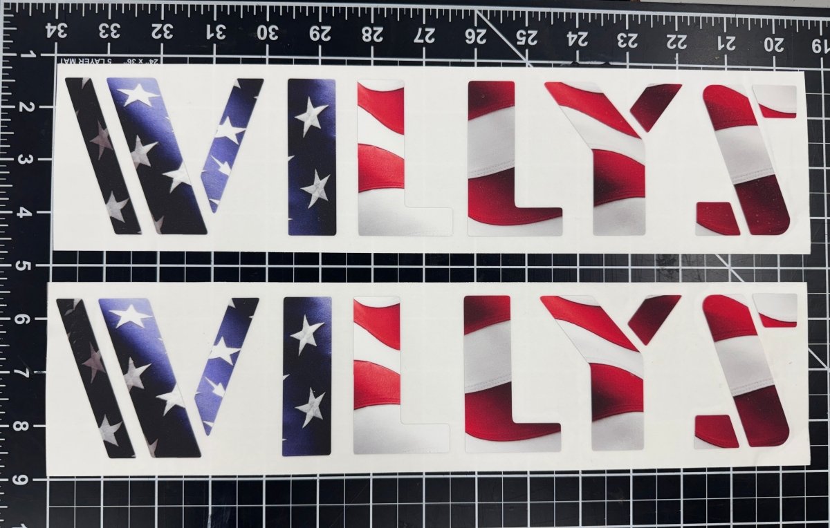 Jeep Hood Decals Willys Red Whit Blue American Flag - Tiny Wrapz