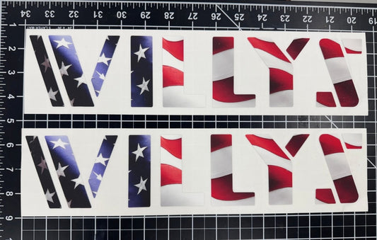 Jeep Hood Decals Willys Red Whit Blue American Flag - Tiny Wrapz