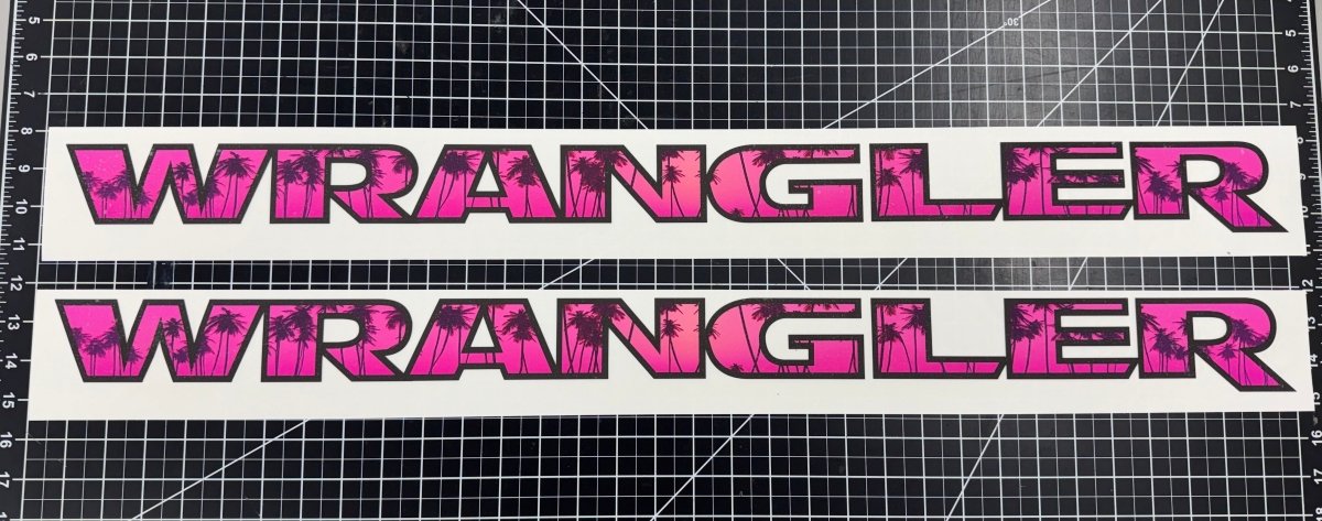 Jeep Hood Decals Wrangler Pink Sunset Design - Tiny Wrapz