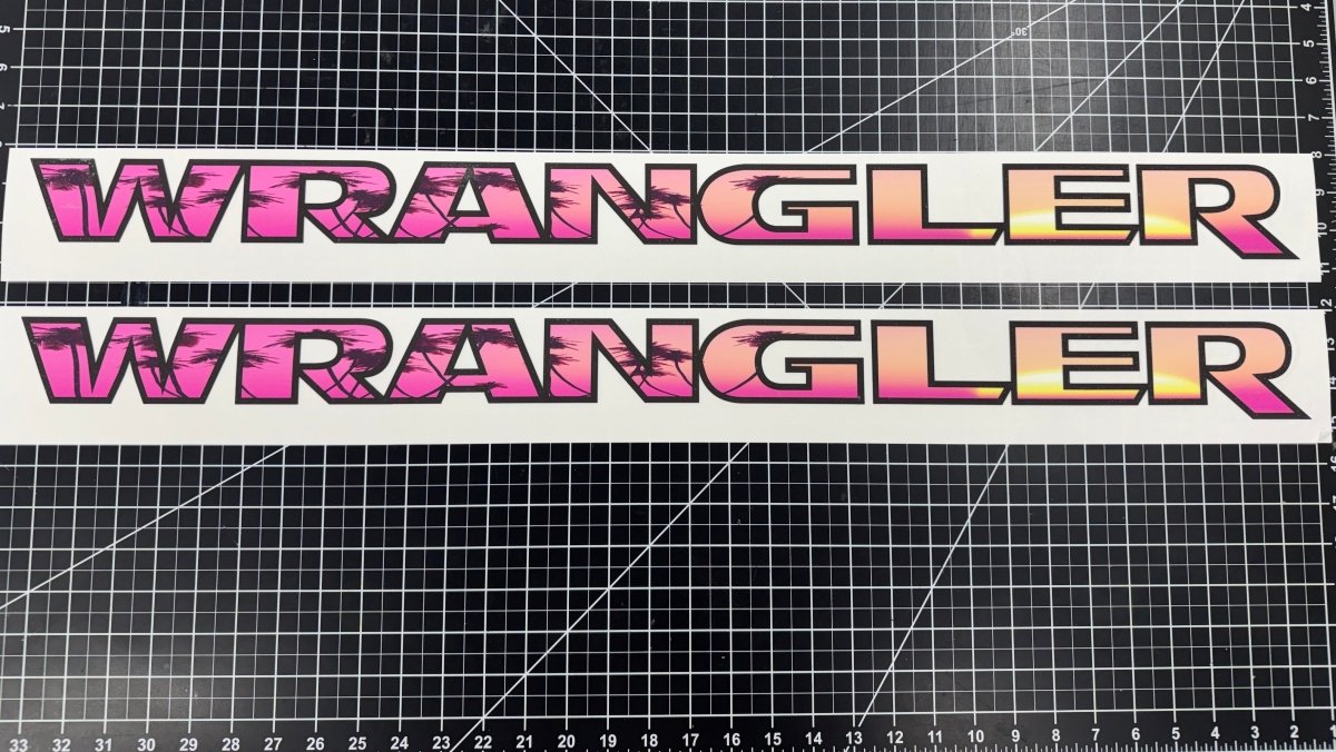 Jeep Hood Decals Wrangler Pink Sunset - Tiny Wrapz