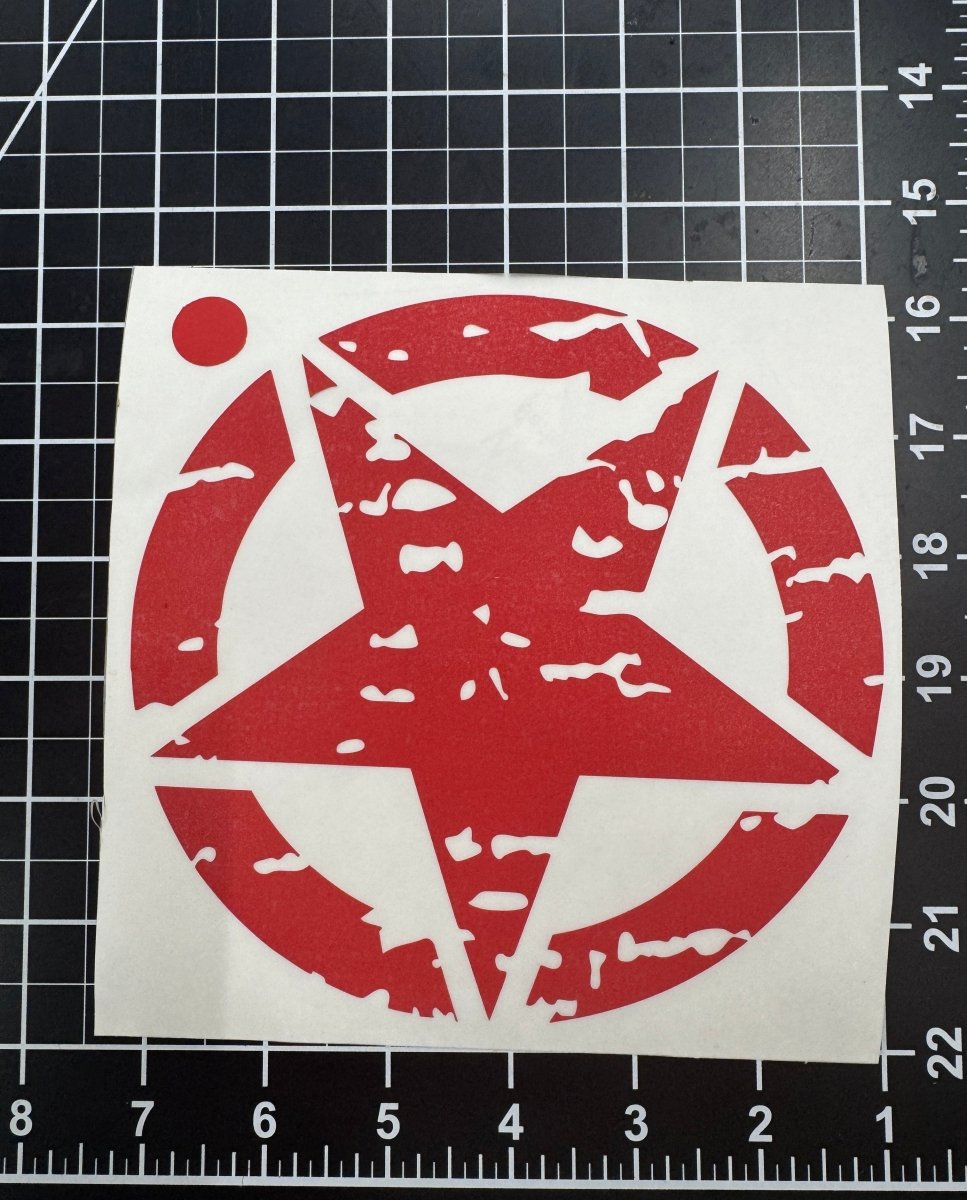 Distressed Star Matte Red - Tiny Wrapz