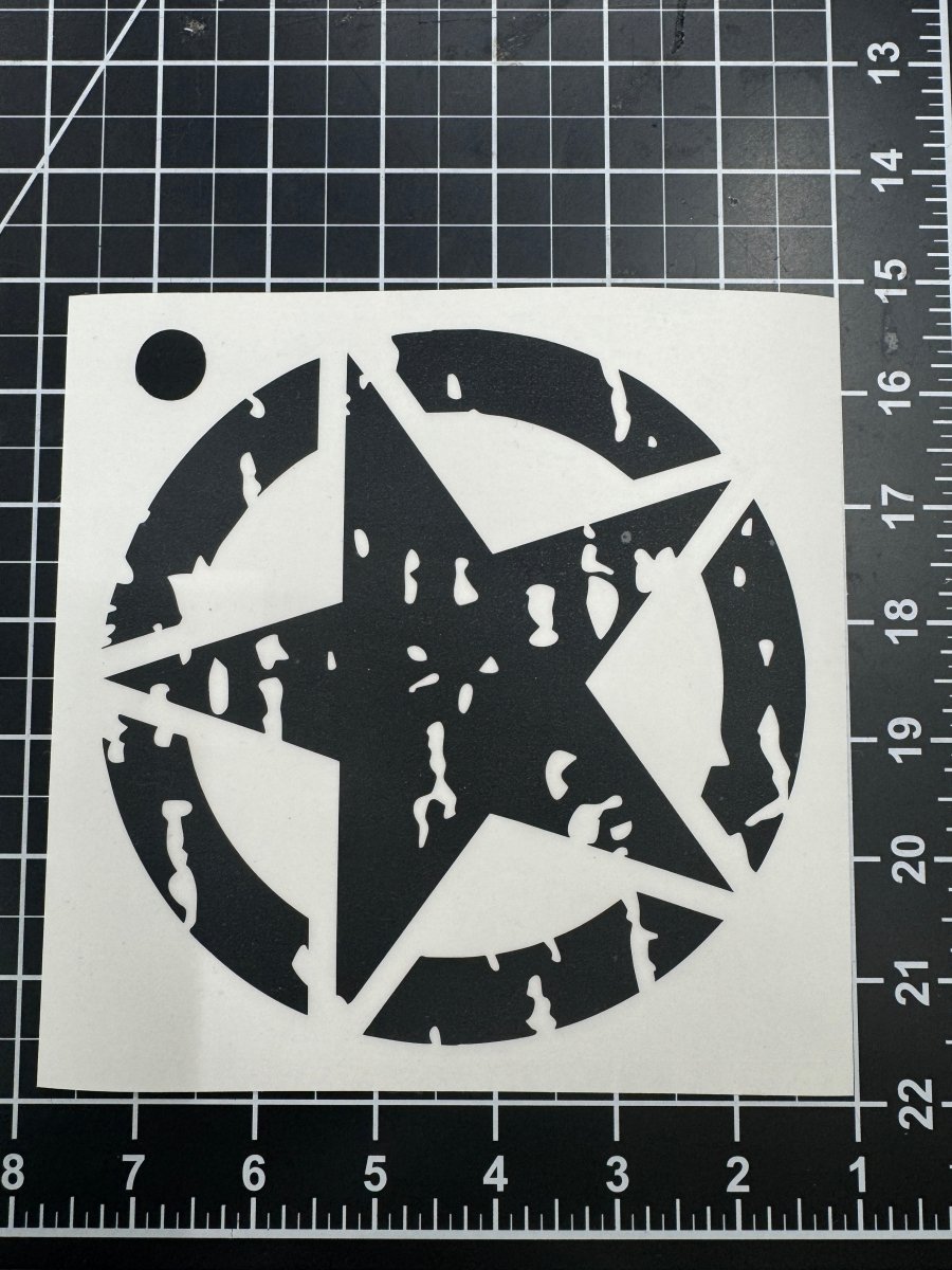 Distressed Star Matte Black - Tiny Wrapz