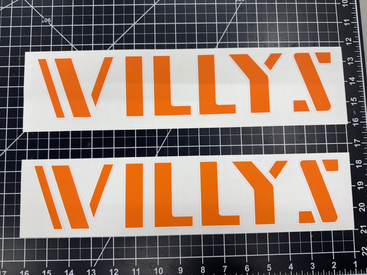 Jeep Hood Decals Willys Creamsicle Orange - Tiny Wrapz