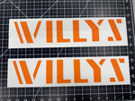 Jeep Hood Decals Willys Creamsicle Orange - Tiny Wrapz