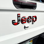 Jeep Emblem Overlay Decals - Red and Gray Camo - Tiny Wrapz