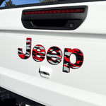 Jeep Emblem Overlay Decals - Red and Gray Camo - Tiny Wrapz