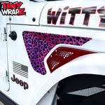 Jeep Fender Vent Decals Pair "Pink Leopard" Fits 2018-2026 Wrangler JL & Gladiator - Tiny Wrapz