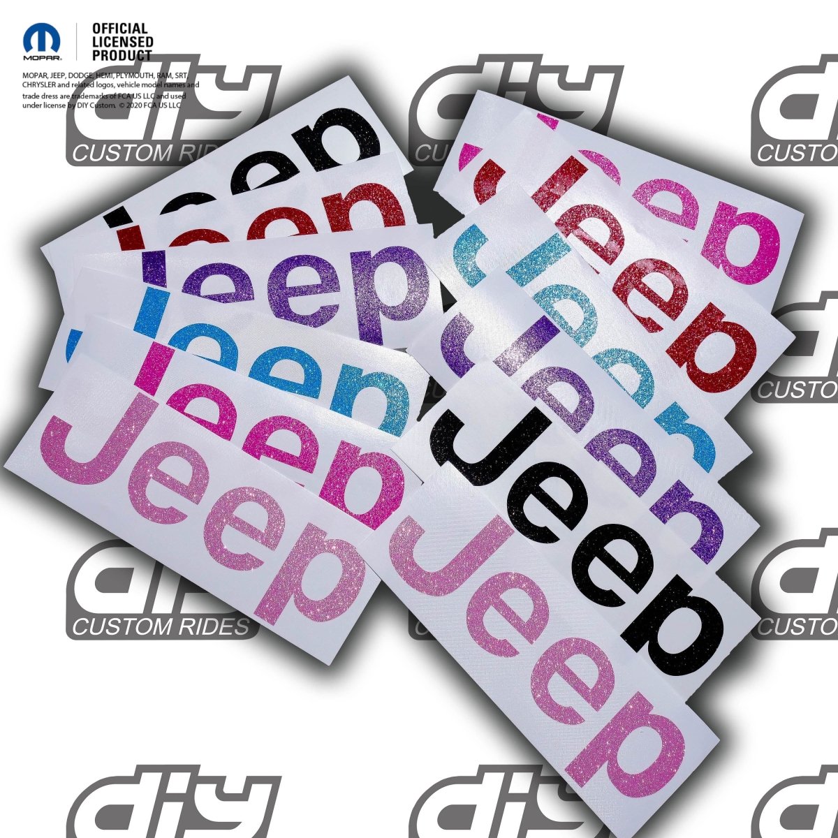 Jeep Fender Vent Glitter Decals Pair Fits 2018-2026 Wrangler JL & Gladiator