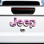 Jeep Emblem Overlay Decals - Pink Sunrise - Tiny Wrapz