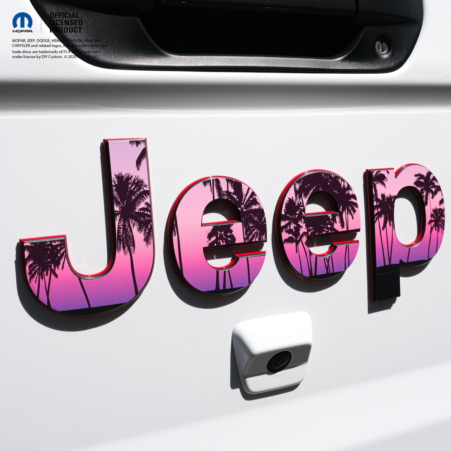 Jeep Emblem Overlay Decals - Pink Sunset