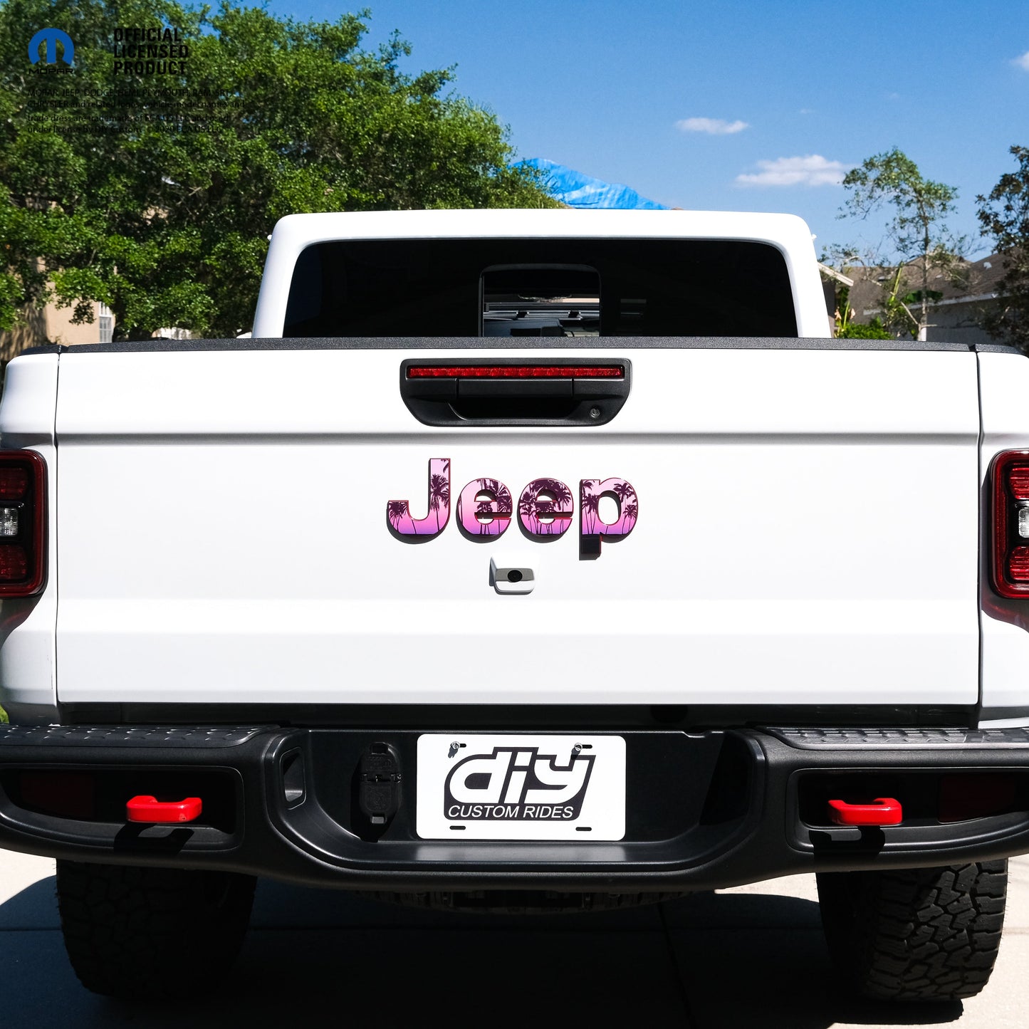 Jeep Emblem Overlay Decals - Pink Sunset