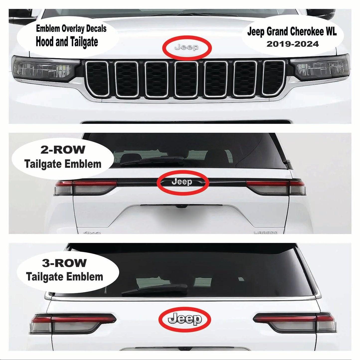 Jeep Emblem Overlay Decals - Christmas Wrapping