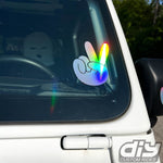 Holographic Peace Wave Fingers Decals Pair Fits All Jeeps