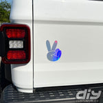 Holographic Peace Wave Fingers Decals Pair Fits All Jeeps