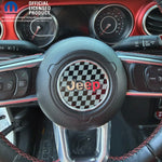Jeep Wrangler JL Gladiator Steering Wheel Black & Gray Circle Checkered Flag Vinyl Decal Sticker - Tiny Wrapz