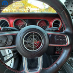 Jeep Wrangler JL Gladiator Steering Wheel Circle Black & White Compass Vinyl Decal Sticker - Tiny Wrapz