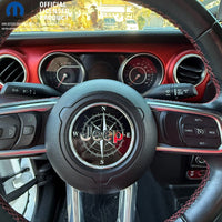 Jeep Wrangler JL Gladiator Steering Wheel Circle Black & White Compass Vinyl Decal Sticker - Tiny Wrapz