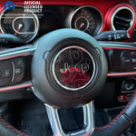 Jeep Wrangler JL Gladiator Steering Wheel Circle Topographic Black White Gray Vinyl Decal Sticker - Tiny Wrapz