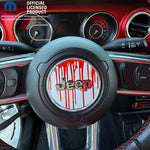 Jeep Wrangler JL Gladiator Steering Wheel Circle Dripping Red on White Vinyl Decal Sticker - Tiny Wrapz