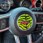Jeep Wrangler JL Gladiator Steering Wheel Circle Green Tiger Vinyl Decal Sticker - Tiny Wrapz