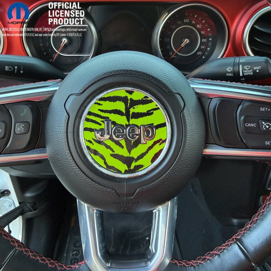 Jeep Wrangler JL Gladiator Steering Wheel Circle Green Tiger Vinyl Decal Sticker - Tiny Wrapz