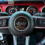 Jeep Wrangler JL Gladiator Steering Wheel Circle Topographic Black with Red Vinyl Decal Sticker - Tiny Wrapz