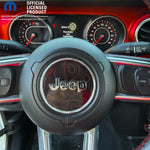 Jeep Wrangler JL Gladiator Steering Wheel Circle Topographic Black with Red Vinyl Decal Sticker - Tiny Wrapz