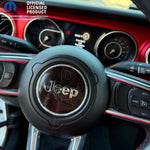 Jeep Wrangler JL Gladiator Steering Wheel Circle Topographic Black with Red Vinyl Decal Sticker - Tiny Wrapz