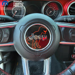Jeep Wrangler JL Gladiator Steering Wheel Circle Red T-Rex Silhouette Vinyl Decal Sticker - Tiny Wrapz