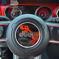 Jeep Wrangler JL Gladiator Steering Wheel Circle Red T-Rex Skeleton Vinyl Decal Sticker - Tiny Wrapz