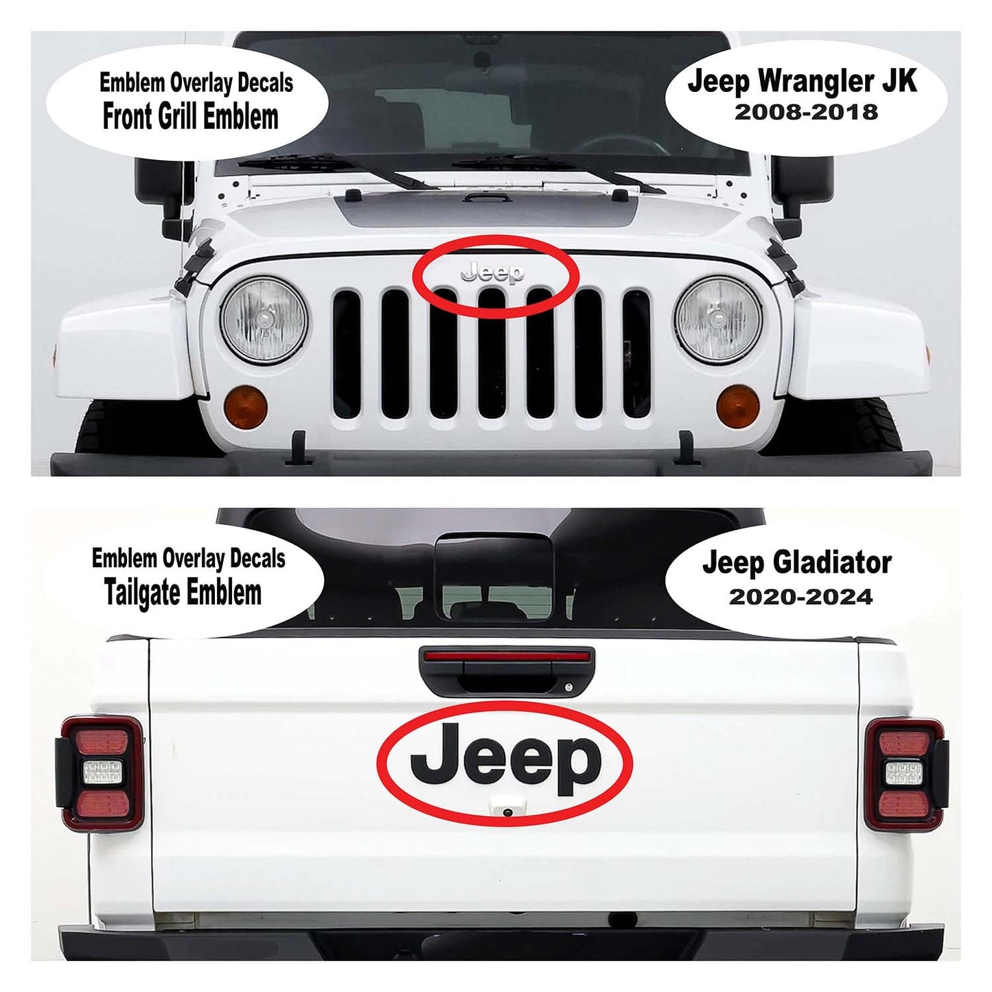 Jeep Emblem Overlay Decals - Christmas Trees