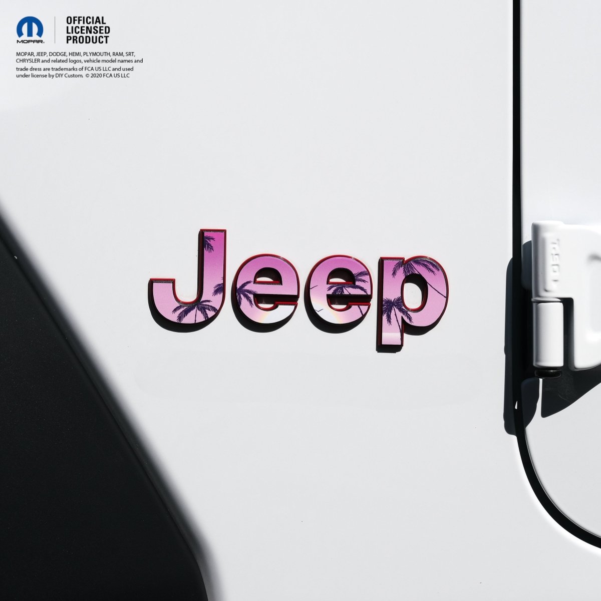 Jeep Emblem Overlay Decals - Pink Sunrise - Tiny Wrapz