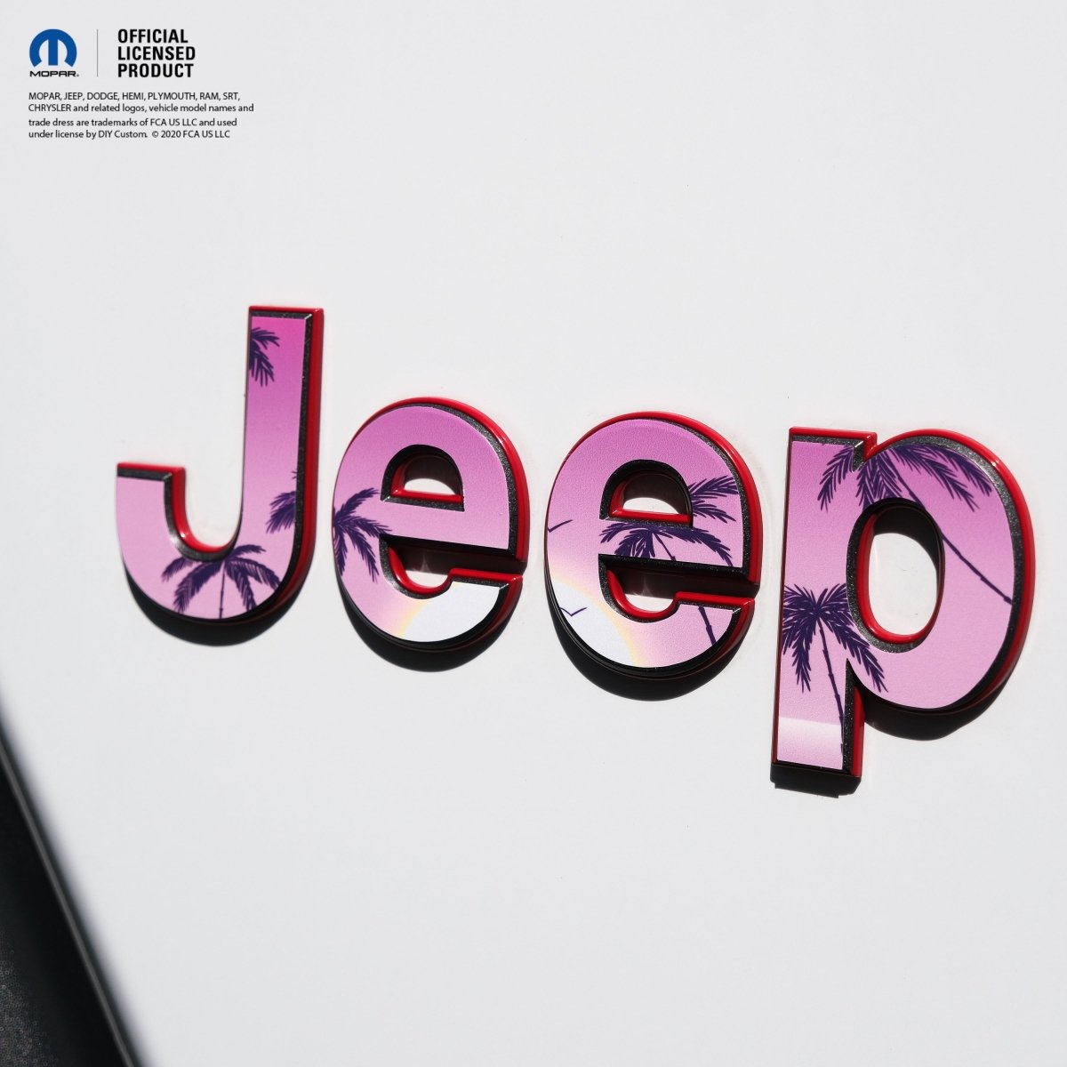 Jeep Emblem Overlay Decals - Pink Sunrise - Tiny Wrapz