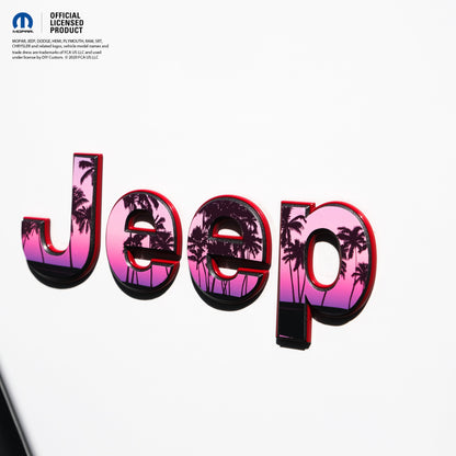 Jeep Emblem Overlay Decals - Pink Sunset