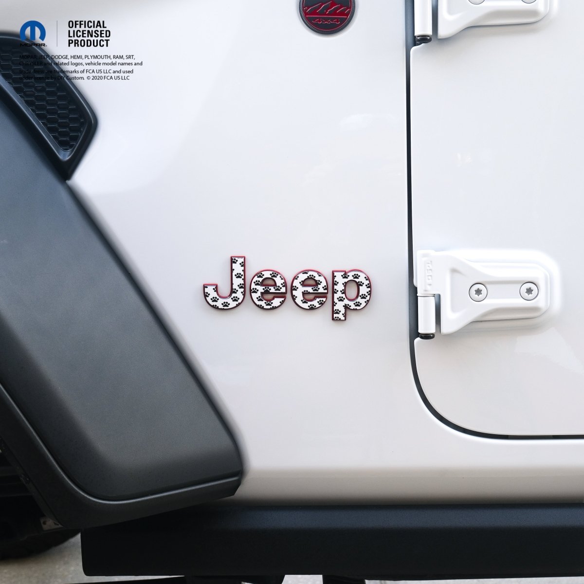 Jeep Emblem Overlay Decals - Dog Paws - Tiny Wrapz