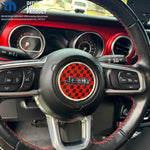 Jeep Wrangler JL Gladiator Steering Wheel Red & Black Circle Checkered Flag Vinyl Decal Sticker