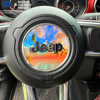 Jeep Wrangler JK Steering Wheel Circle Dolphin Sunset Vinyl Decal Sticker 2007-2017 - Tiny Wrapz